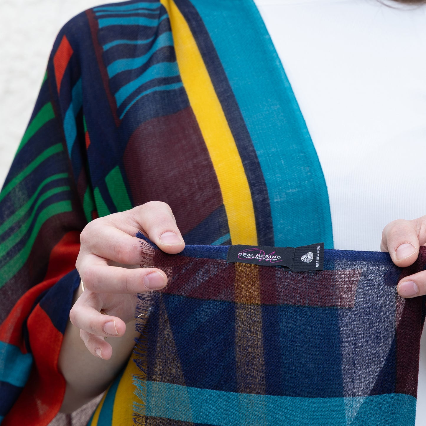 Sectional Merino Wool Shawl