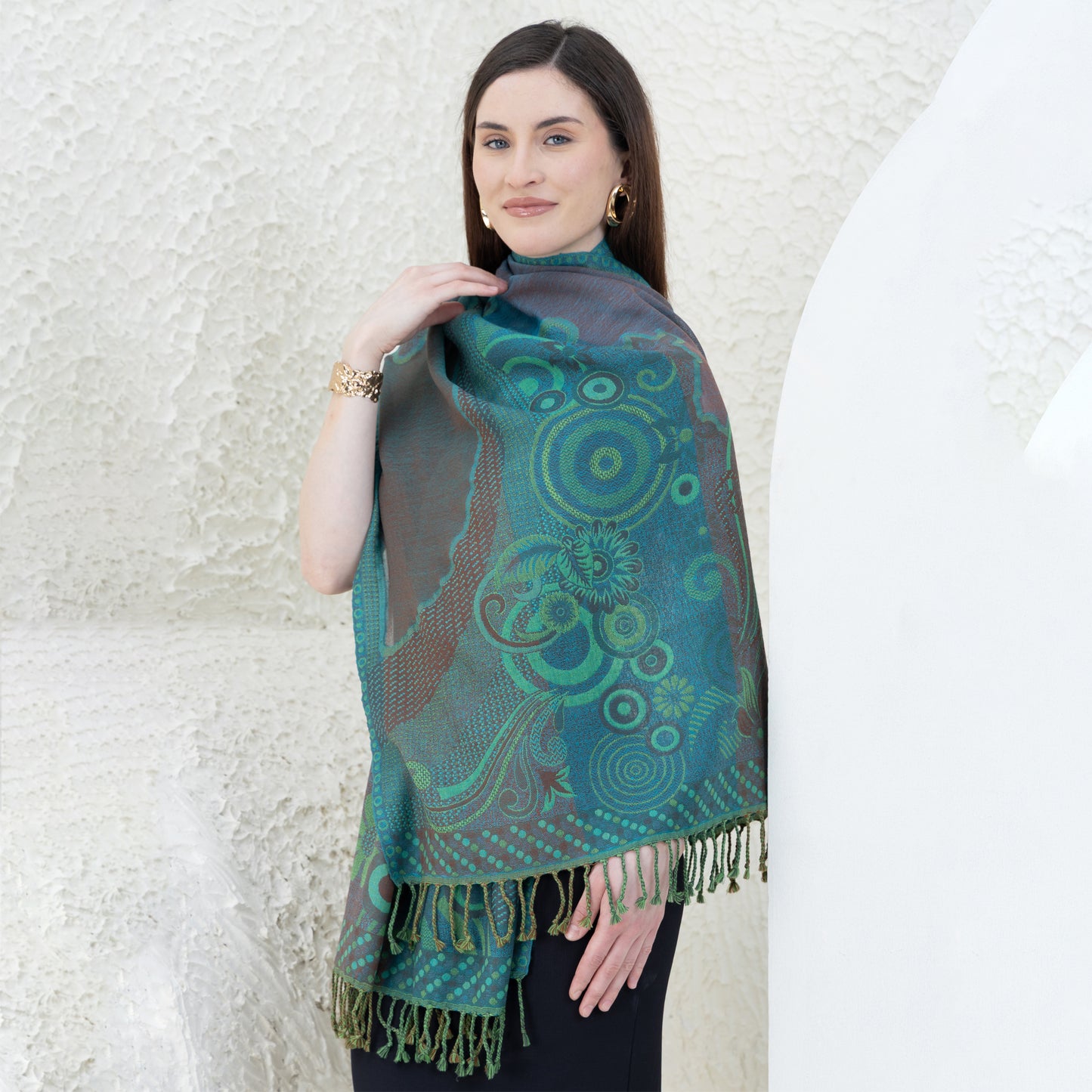 Jade Merino Wool Shawl