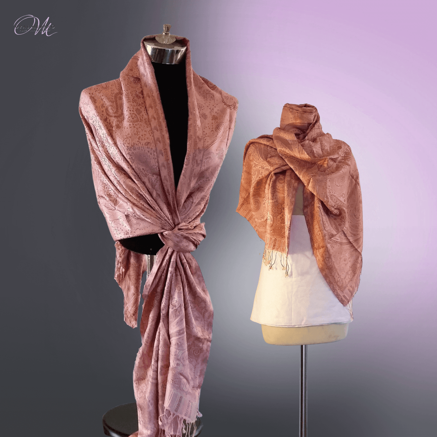Mushroom Pink Pure Silk Shawl