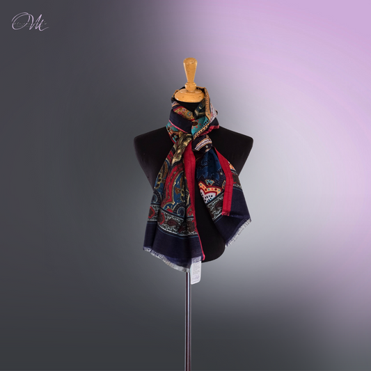 Paisley 20' Merino Wool/Silk Scarf