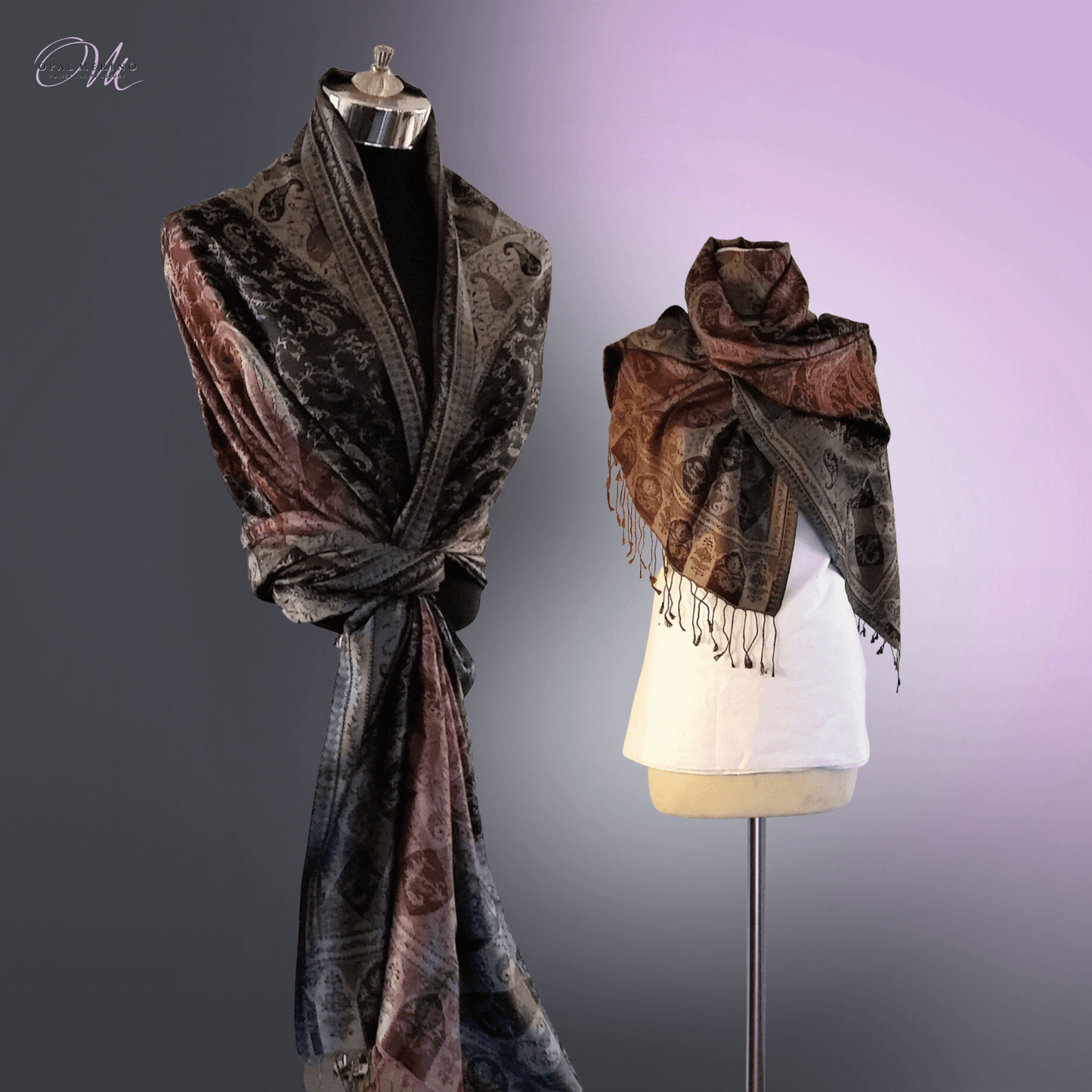 Navy Maroon Pure Silk Shawl