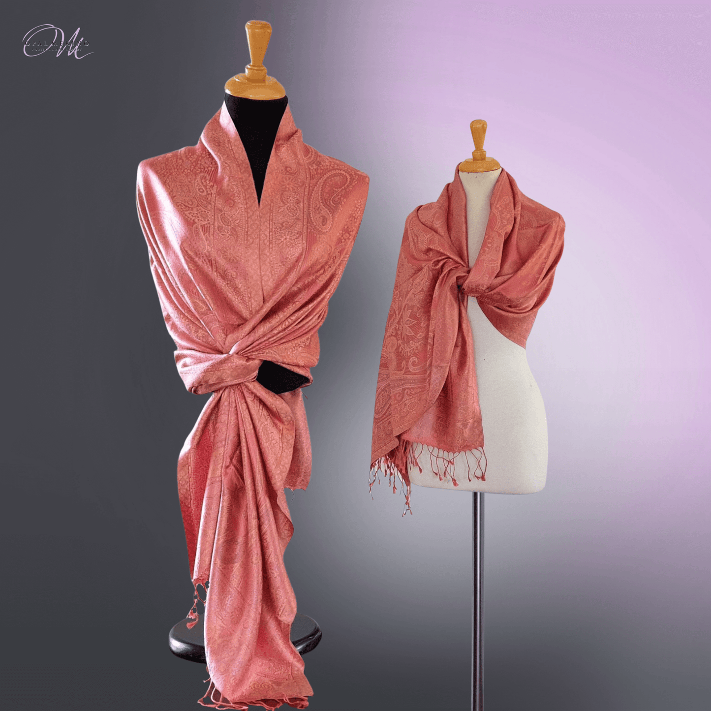 Rose Gold Pure Silk Shawl