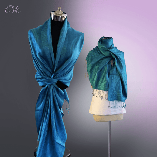 Turquoise Pure Silk Shawl
