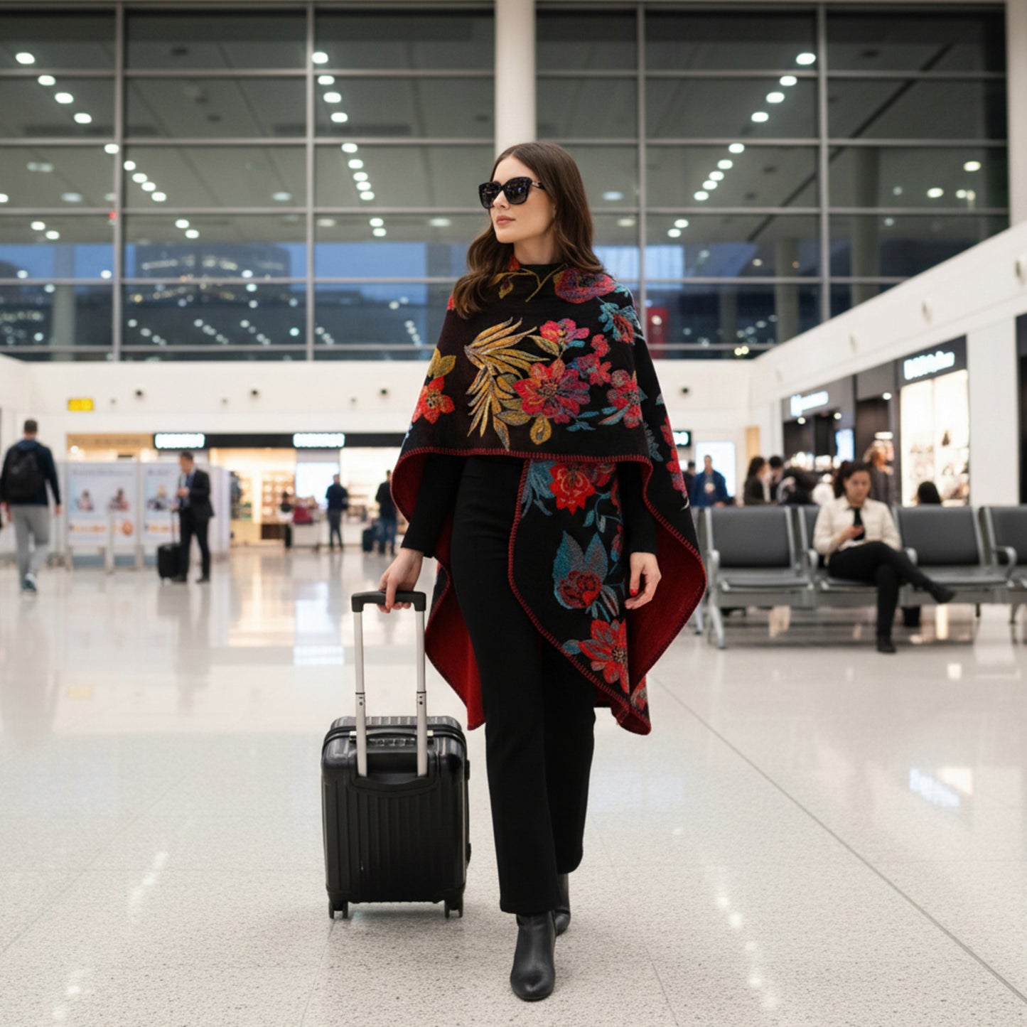 Capes & Ruanas Black & Red