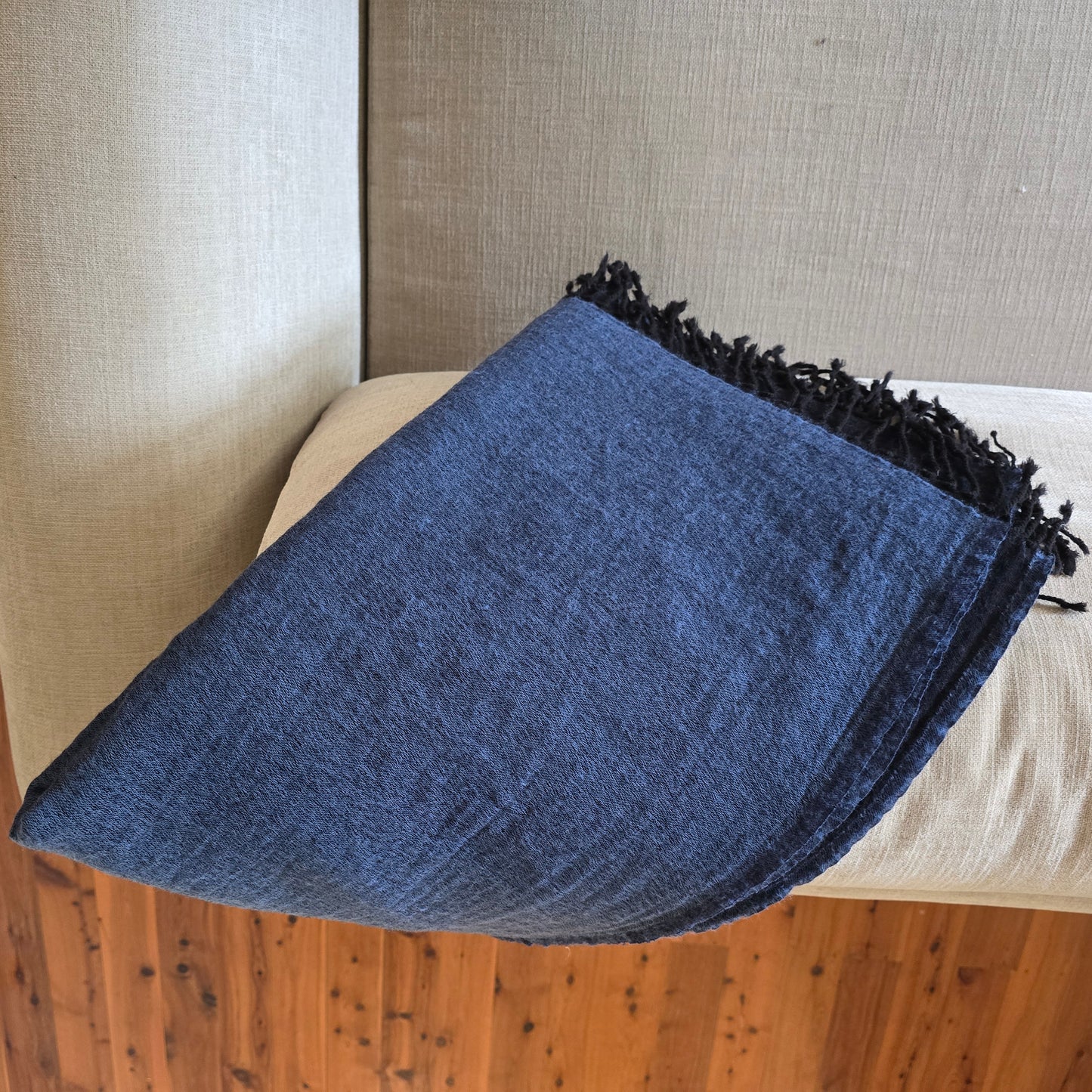 Merino Wool Blankets & Throws Petrol Blue