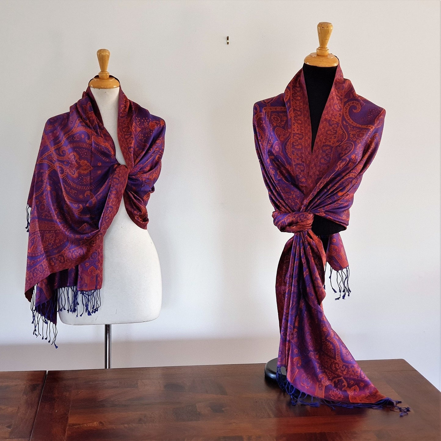 Antique Violet Pure Silk Shawl - Opal Merino