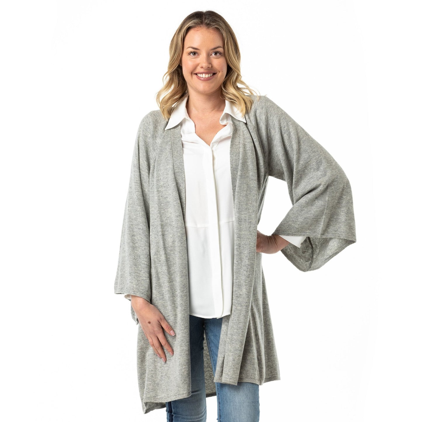 Merino Jacket Japanese Sleeve Grey - Opal Merino