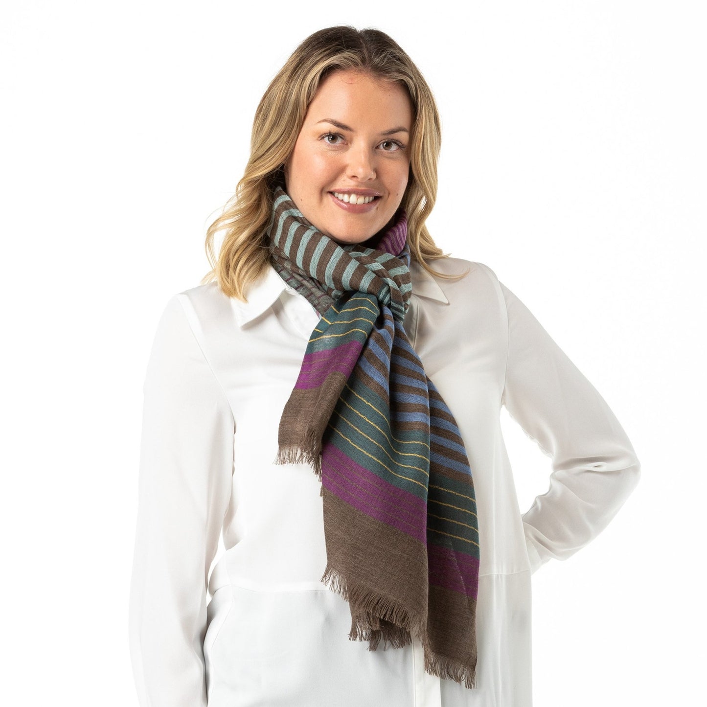 Mint Multi Merino Wool Shawl - Opal Merino