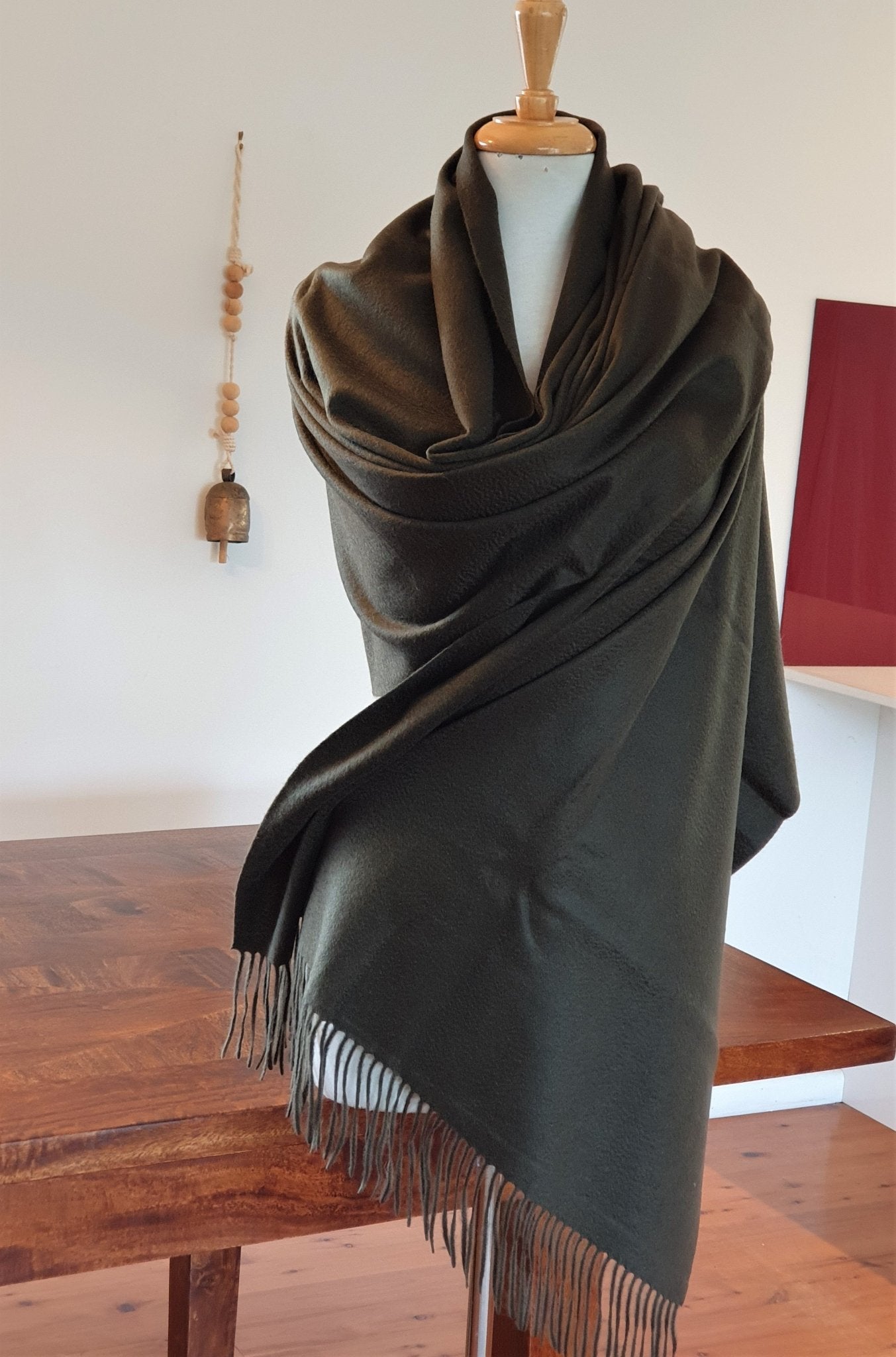 Moss Green Cashmere Wrap - Opal Merino