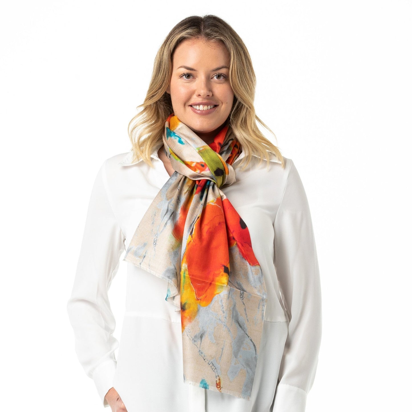 Pure Silk Shawl Poppy - Opal Merino