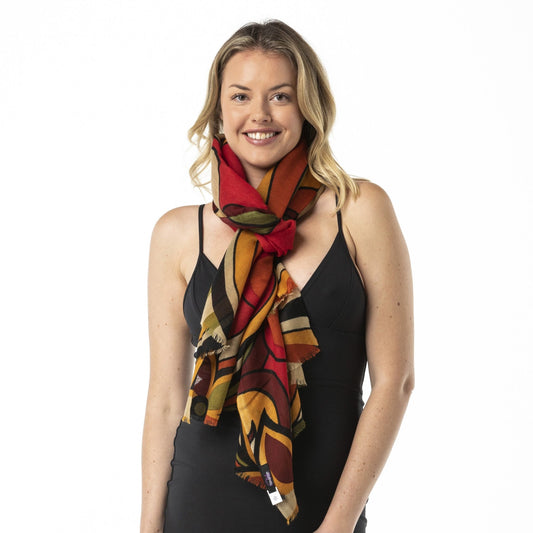 Retro Autumn Merino Wool Shawl - Opal Merino