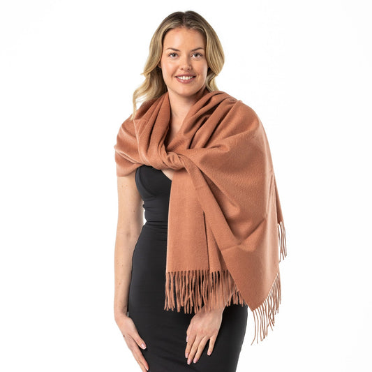 Rose Gold Cashmere Shawl - Opal Merino