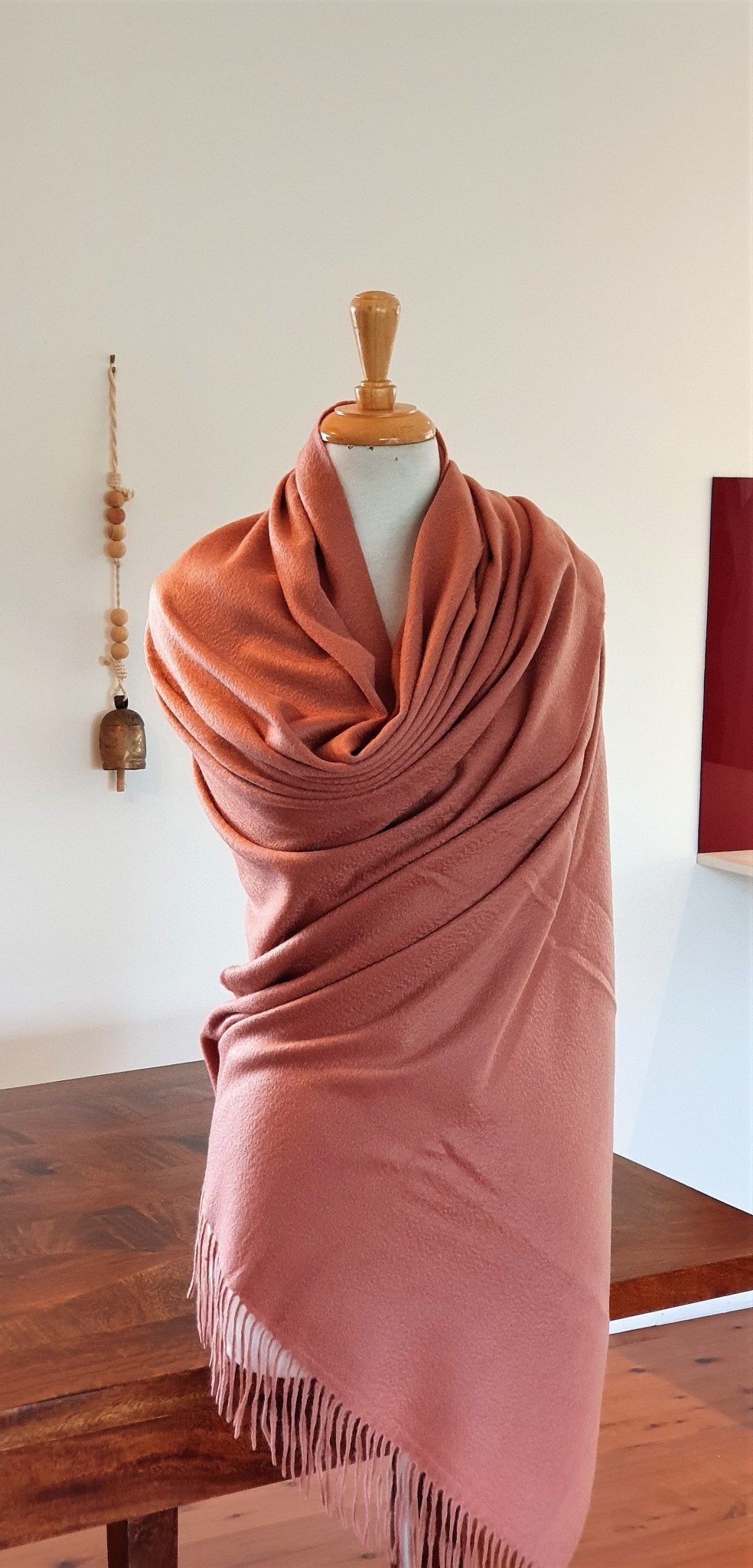 Rose Gold Cashmere Shawl - Opal Merino