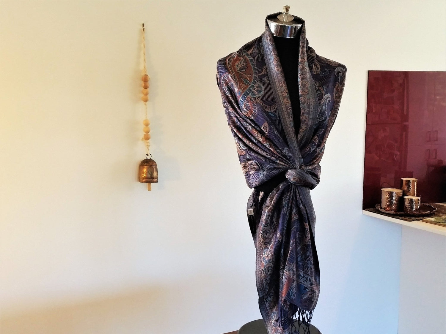 Royal Blue Pure Silk Shawl - Opal Merino