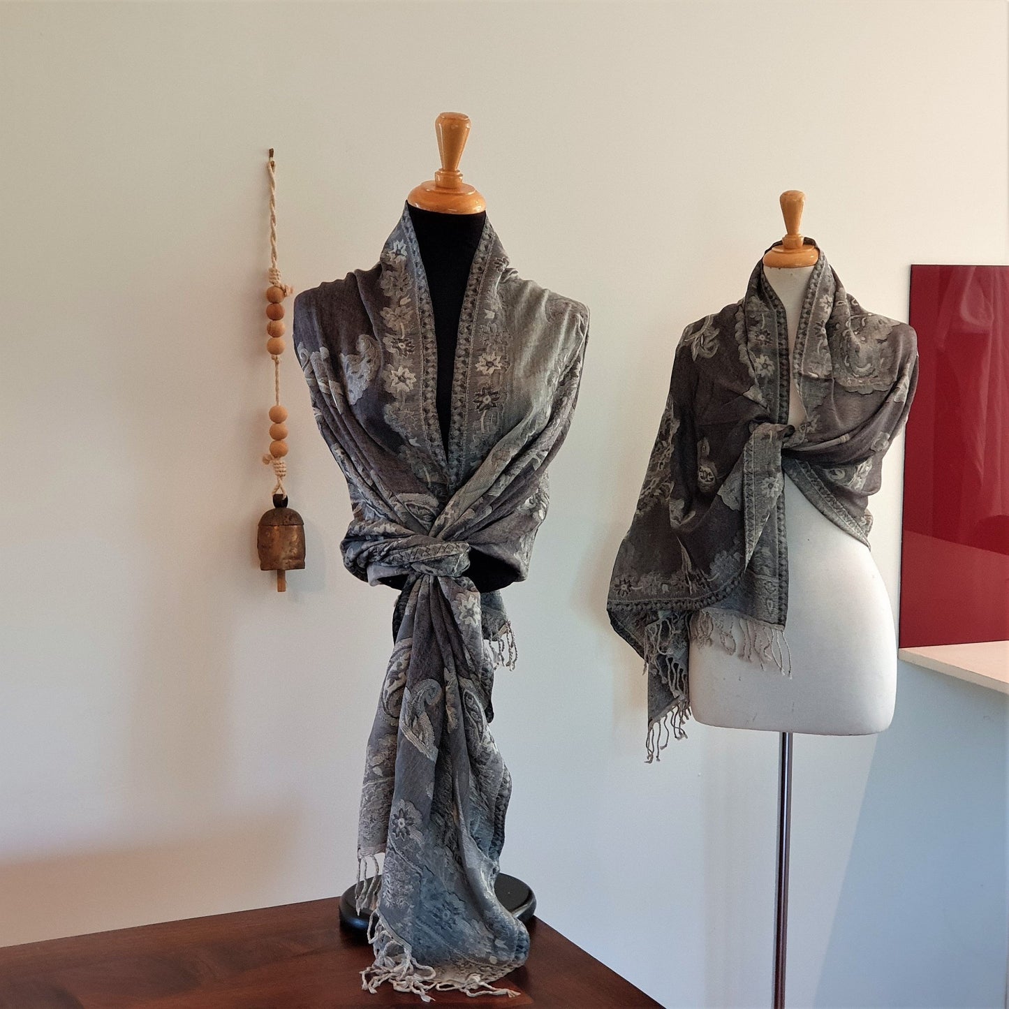 Six Shades Of Grey Merino Wool Shawl - Opal Merino