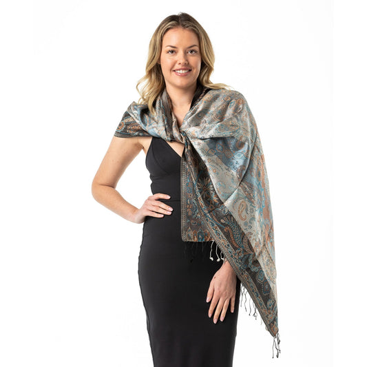Teal Classic Pure Silk Shawl - Opal Merino