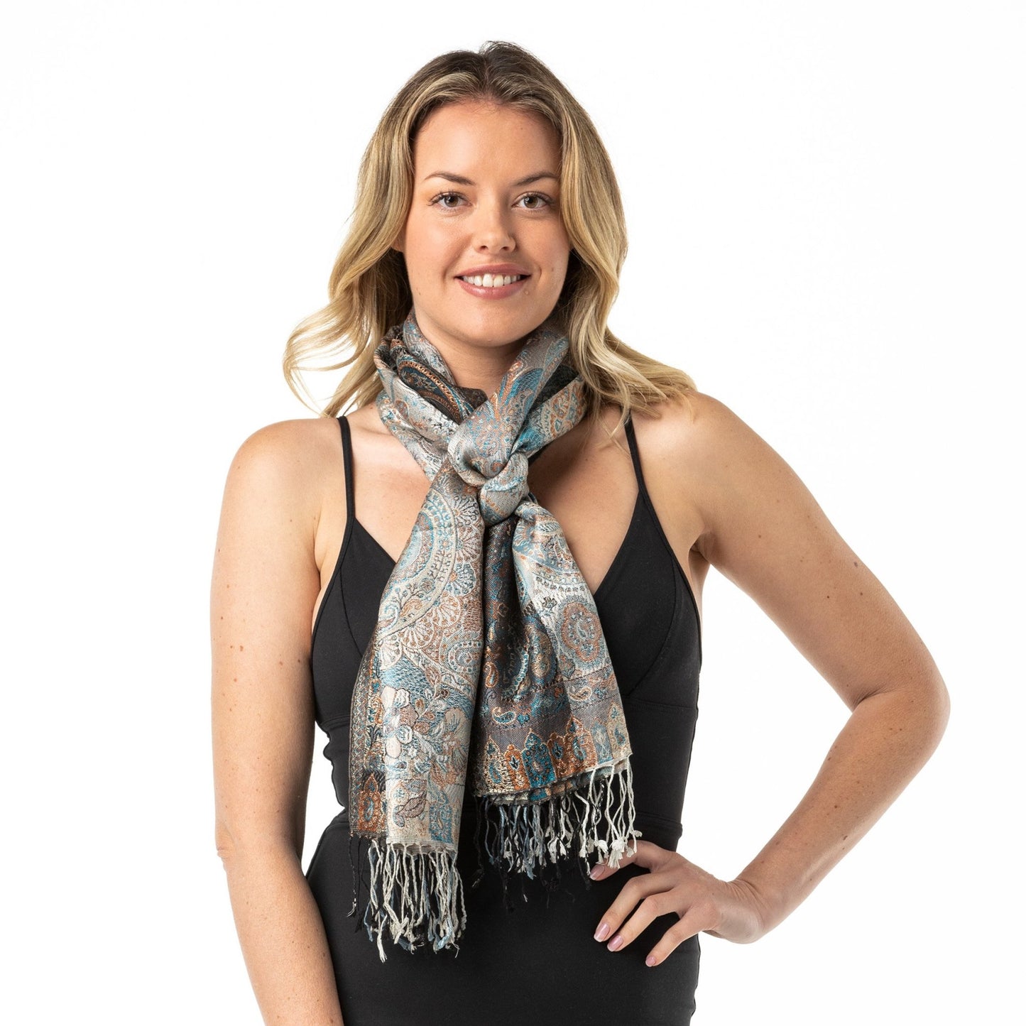 Teal Classic Pure Silk Shawl - Opal Merino