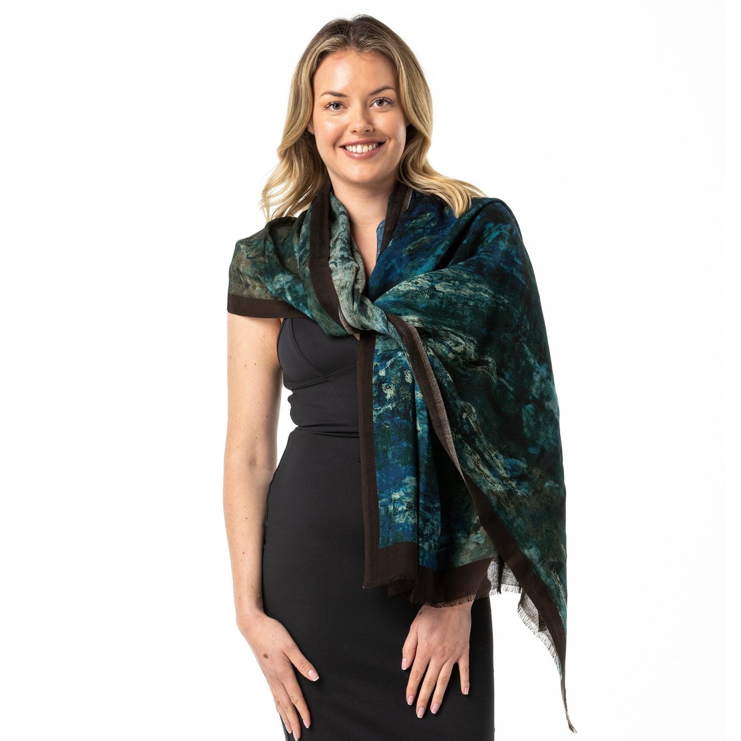 Water Lilies Pure Merino Wool Shawl - Opal Merino