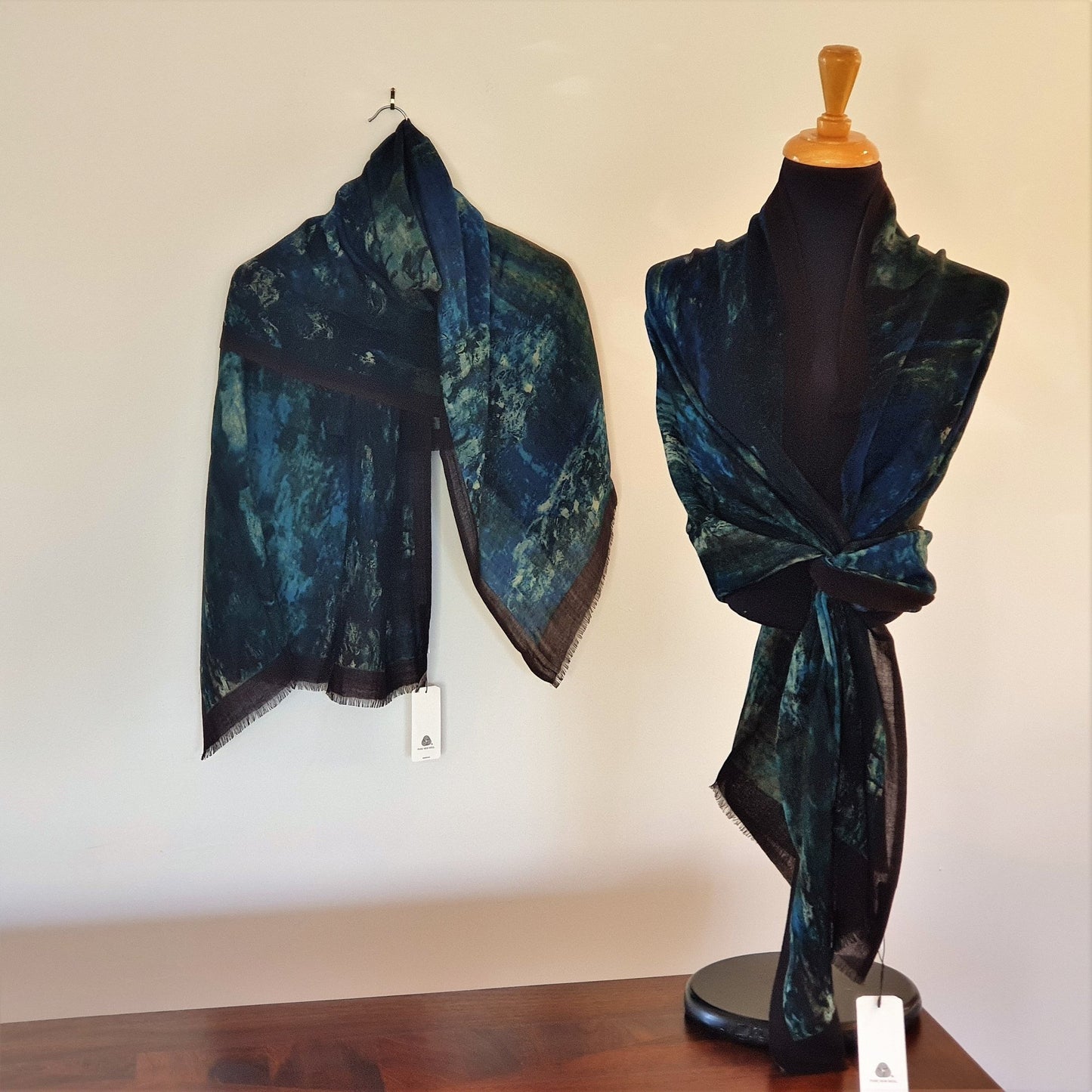 Water Lilies Pure Merino Wool Shawl - Opal Merino