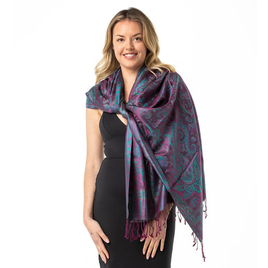 Wine Jade Pure Silk Shawl - Opal Merino