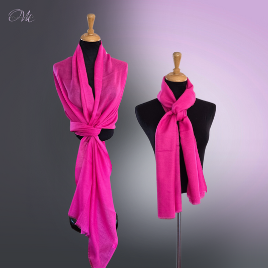 Lolly Pink Merino Wool & Silk Shawl