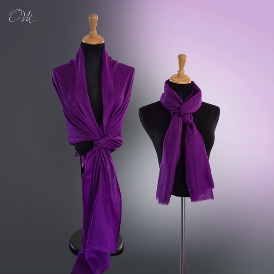 Purple Merino Wool & Silk Shawl