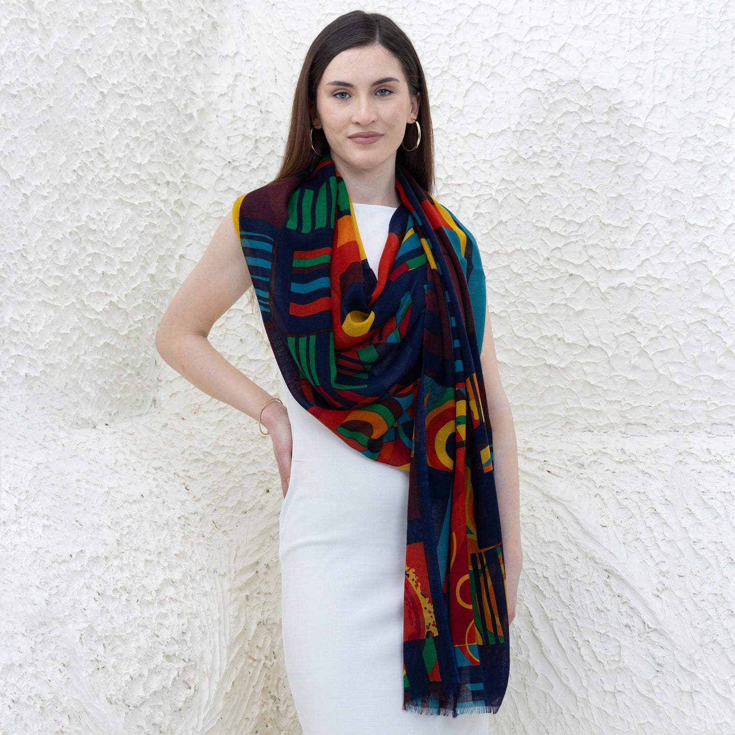 Sectional Merino Wool Shawl