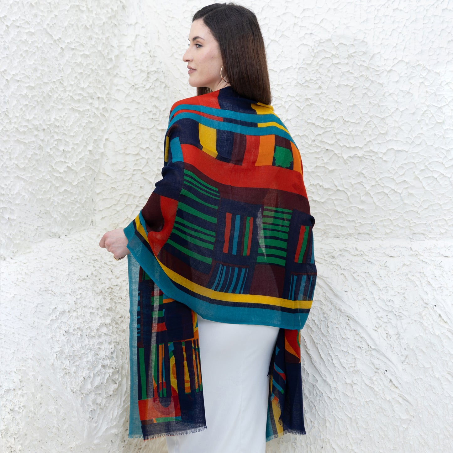 Sectional Merino Wool Shawl