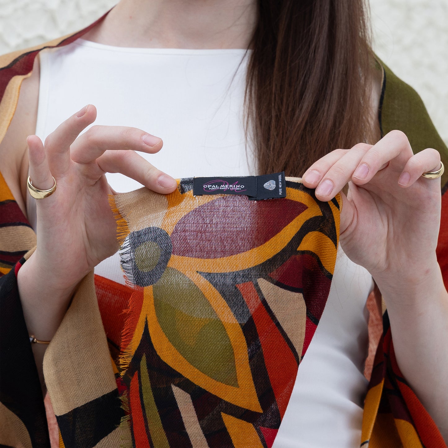 Retro Autumn Merino Wool Shawl