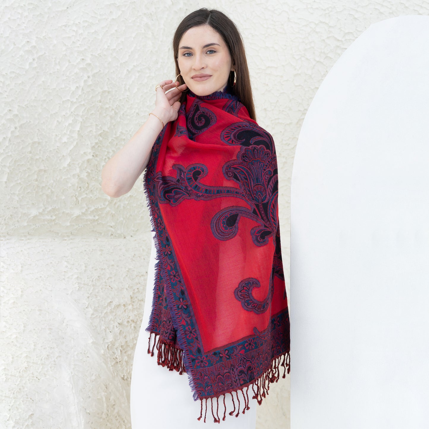 American Beauty Merino Wool Shawl