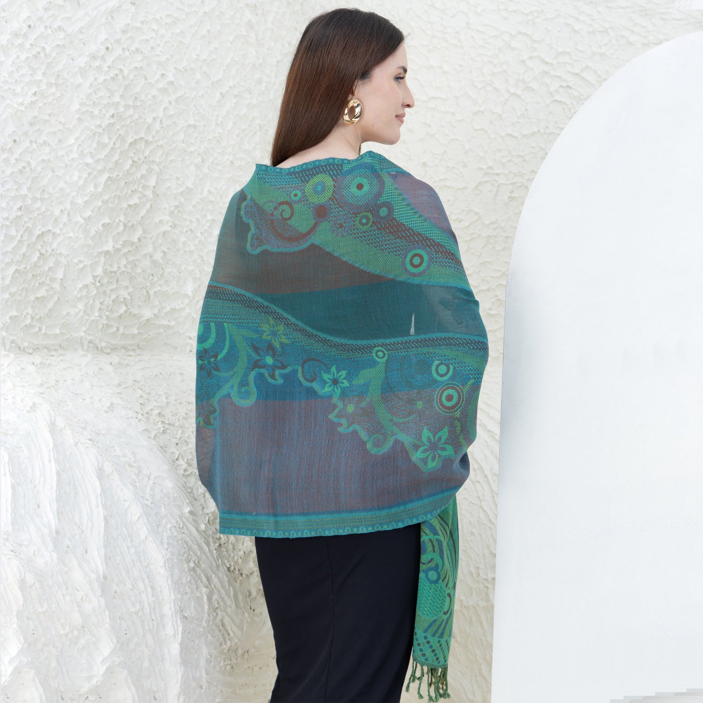 Jade Merino Wool Shawl