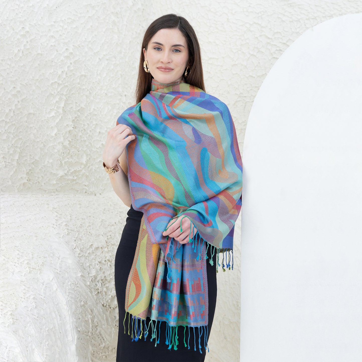 AB-Geo Mint Pure Silk Shawl