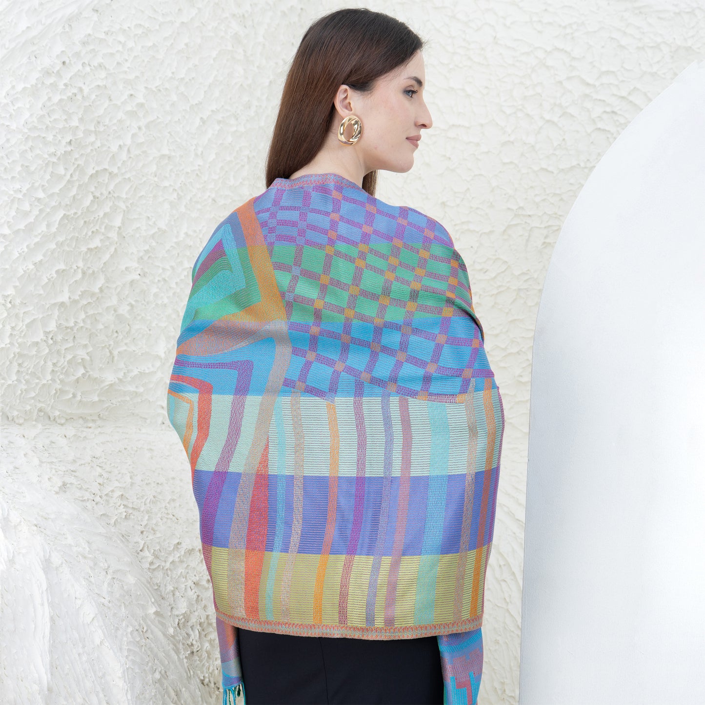AB-Geo Mint Pure Silk Shawl