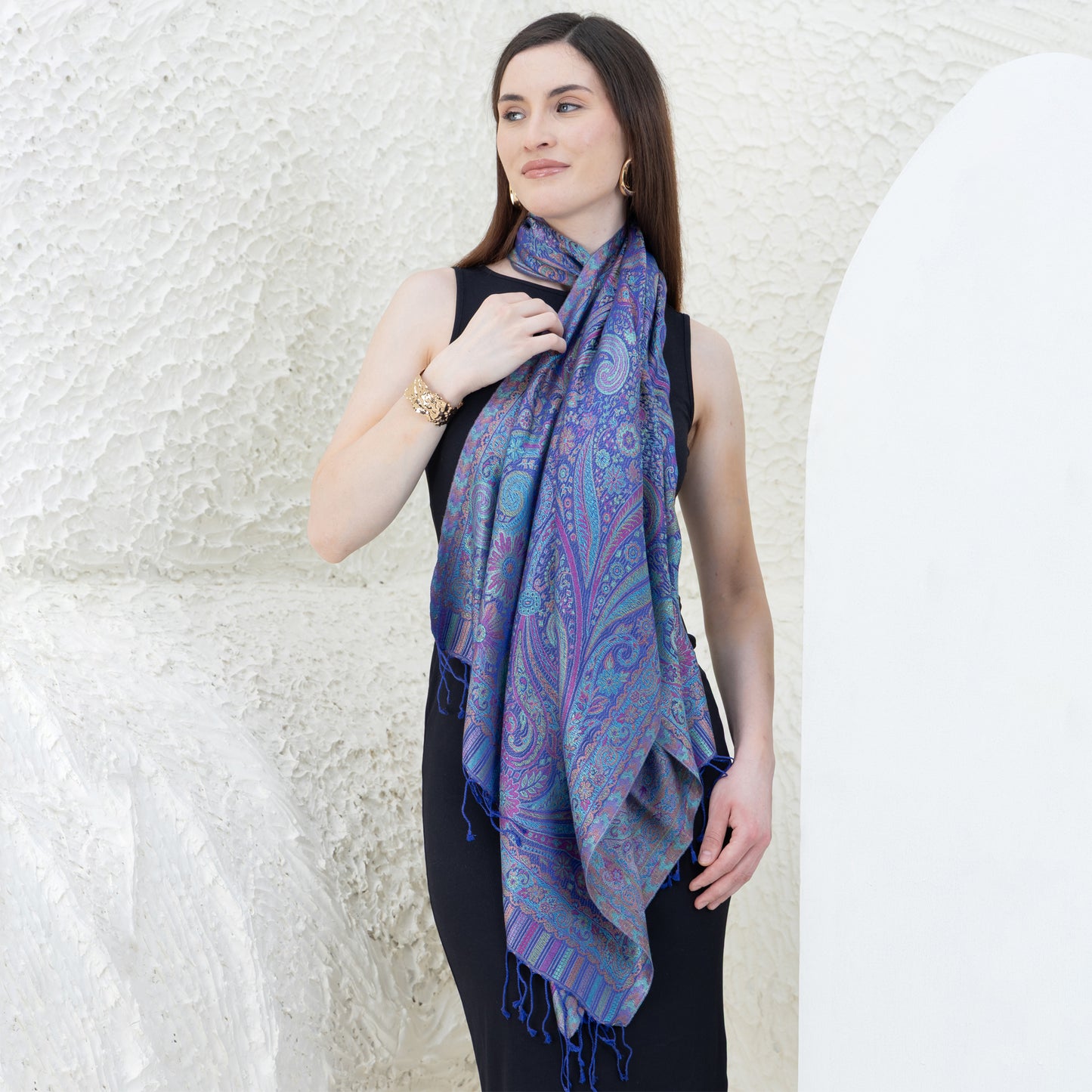 Violet Blue Pure Silk Shawl