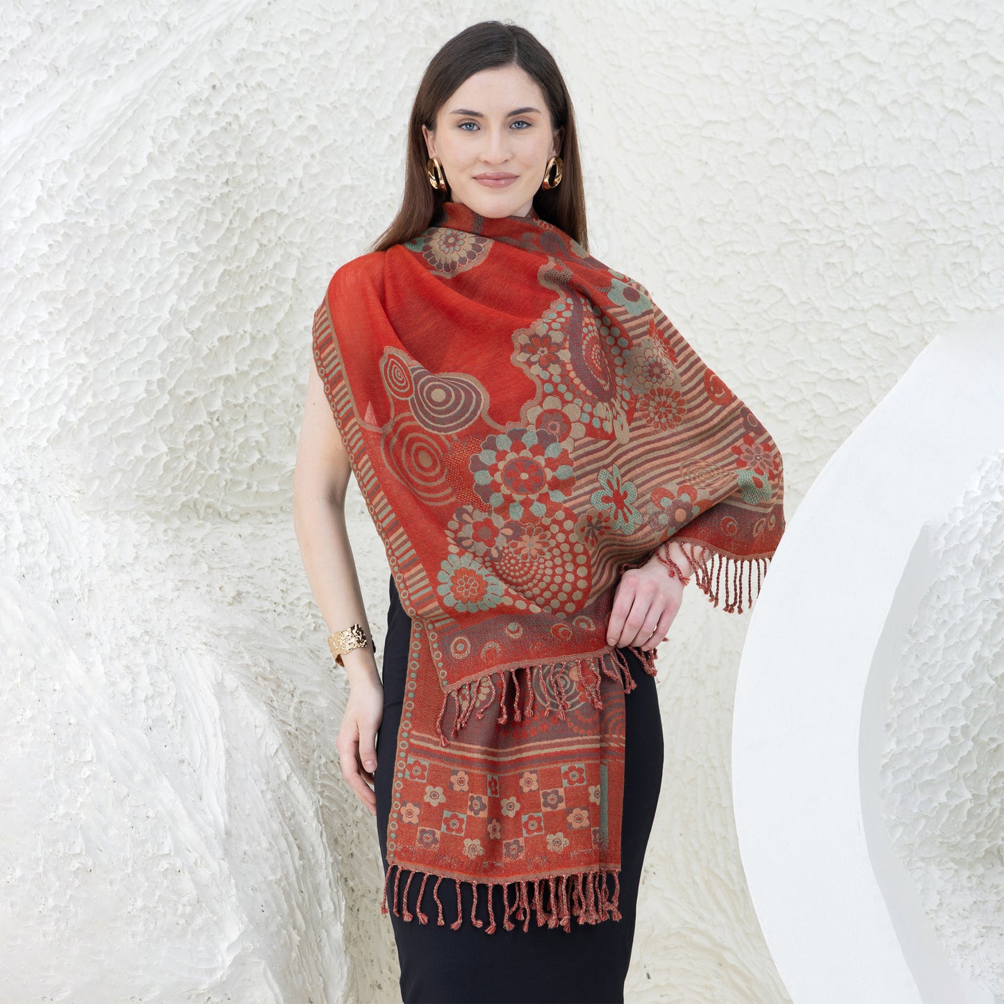 Indigenous Waterhole Merino Wool Shawl