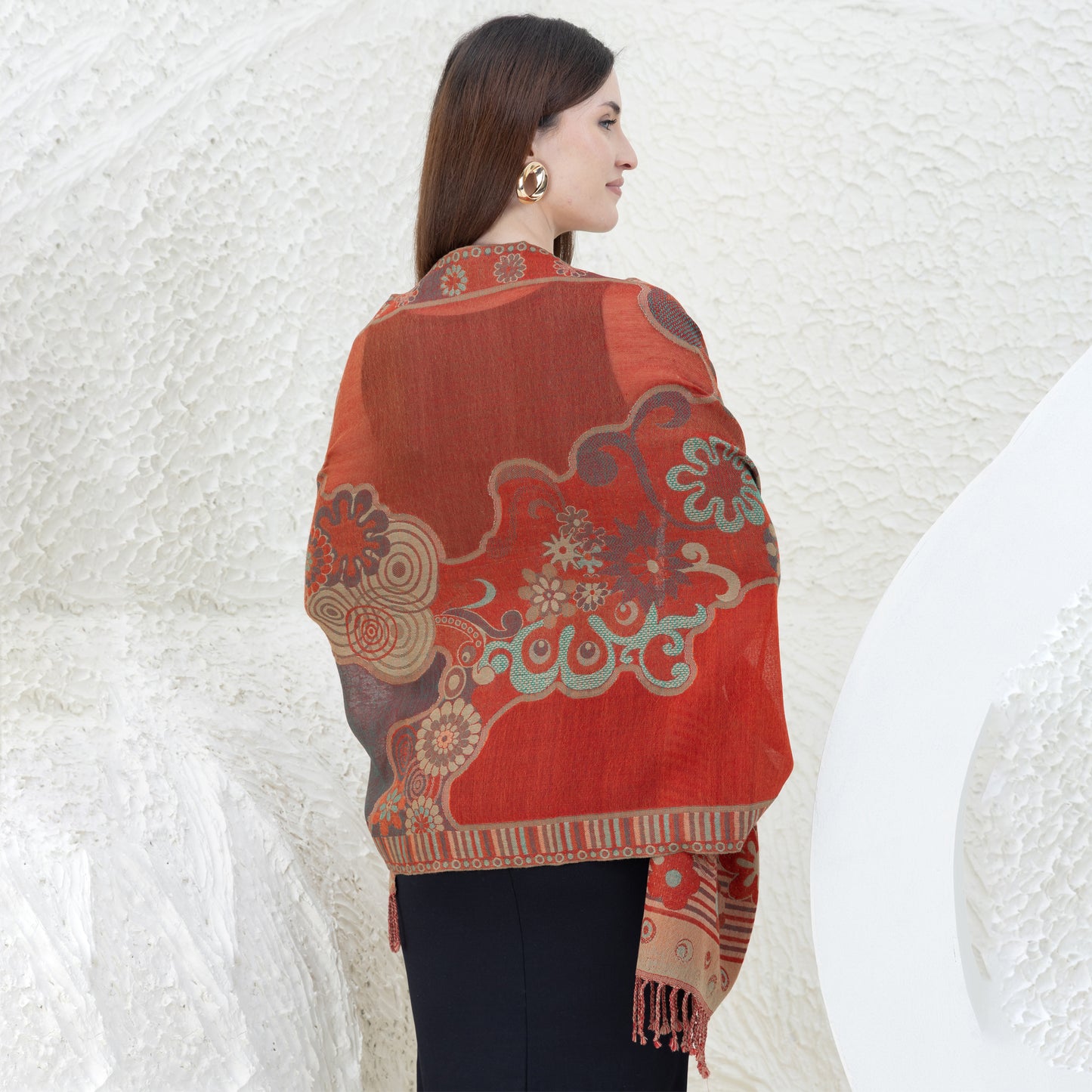 Indigenous Waterhole Merino Wool Shawl