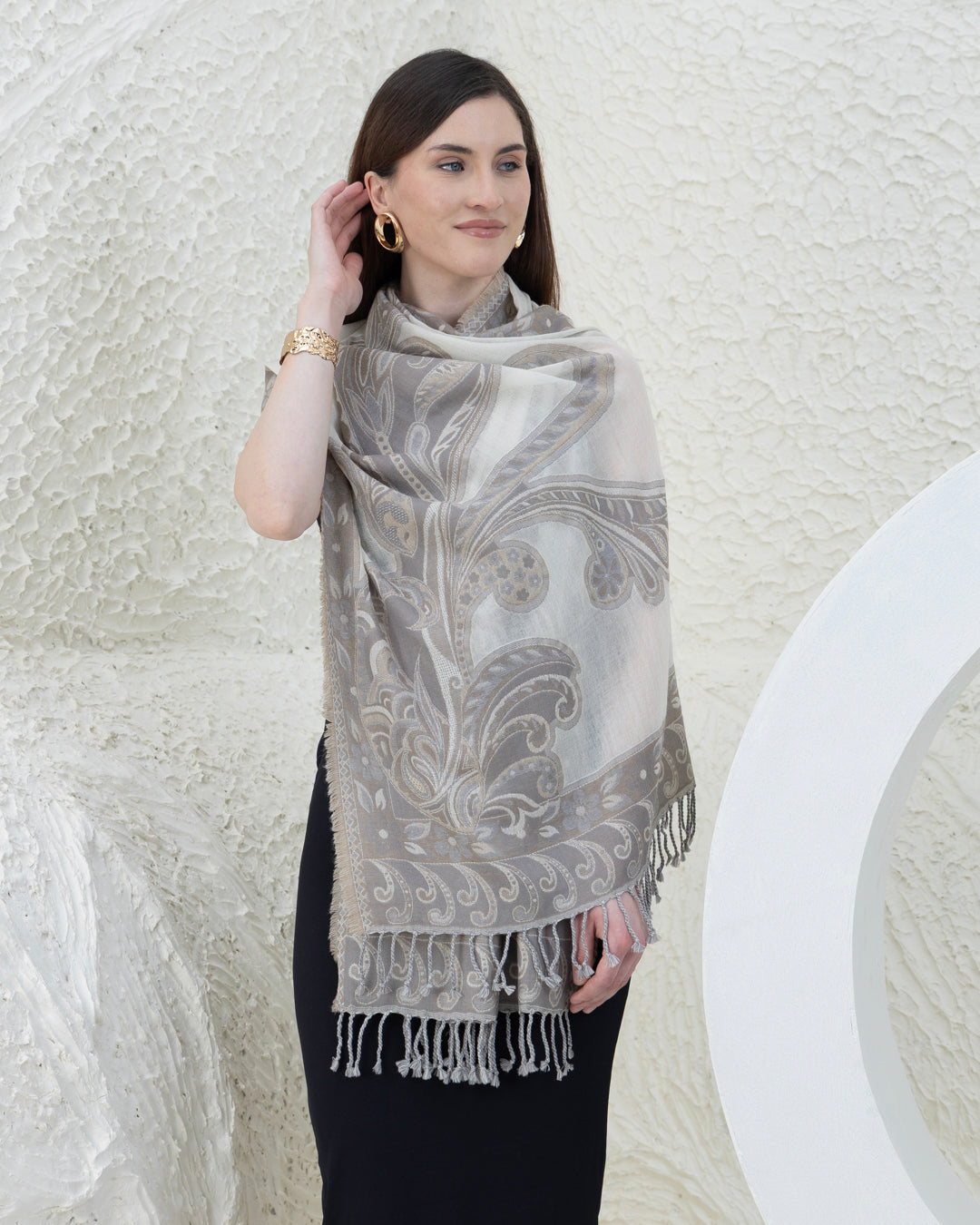 Lyre Bird Merino Wool Shawl