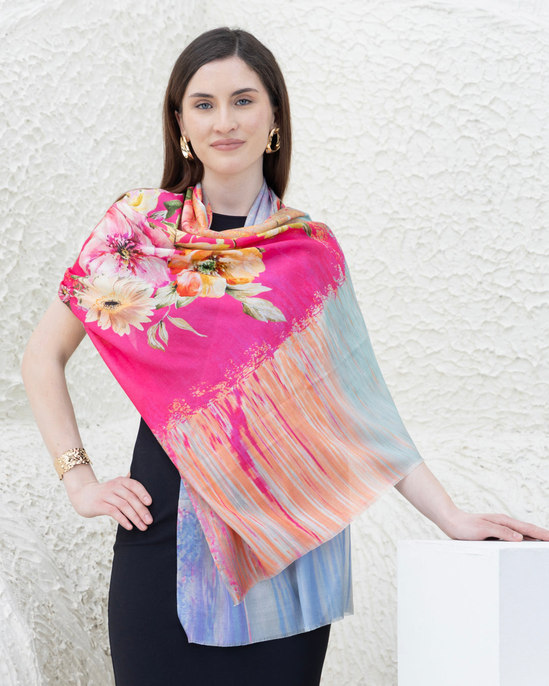 Autumn Pink Pure Silk Shawl