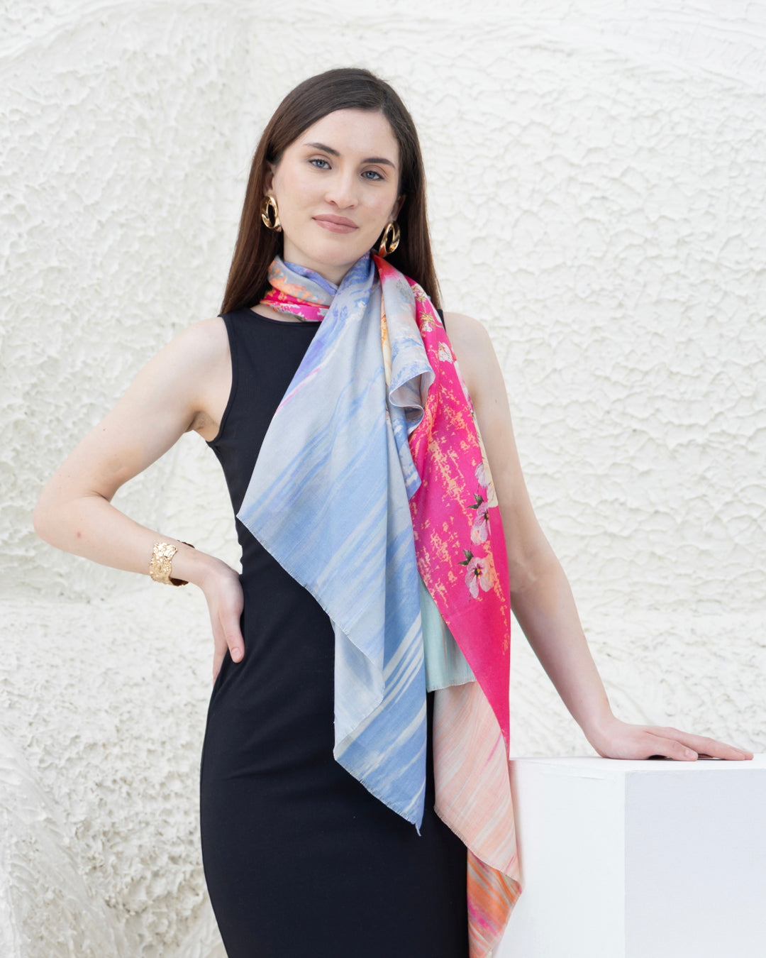 Autumn Pink Pure Silk Shawl