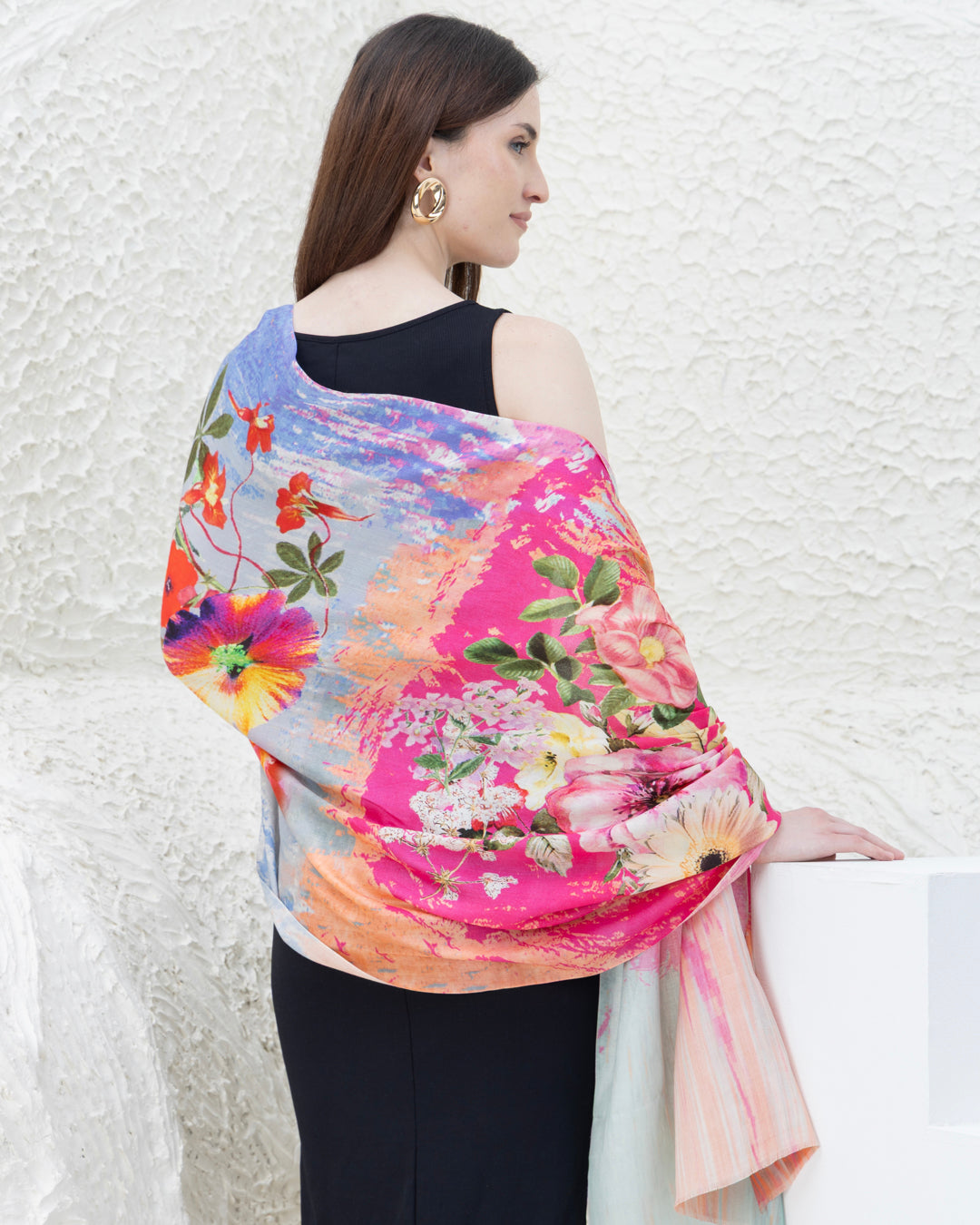 Autumn Pink Pure Silk Shawl