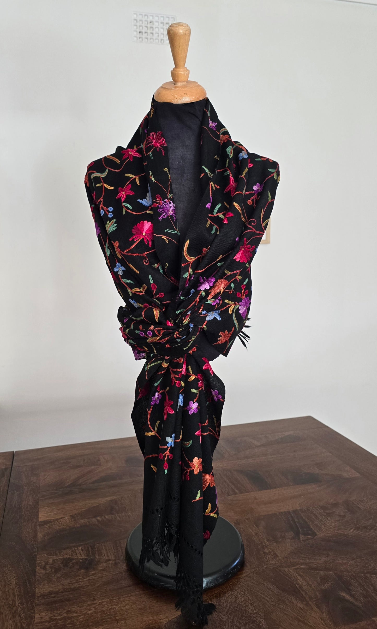 Black Kash Star Colourful Merino Wool Shawl