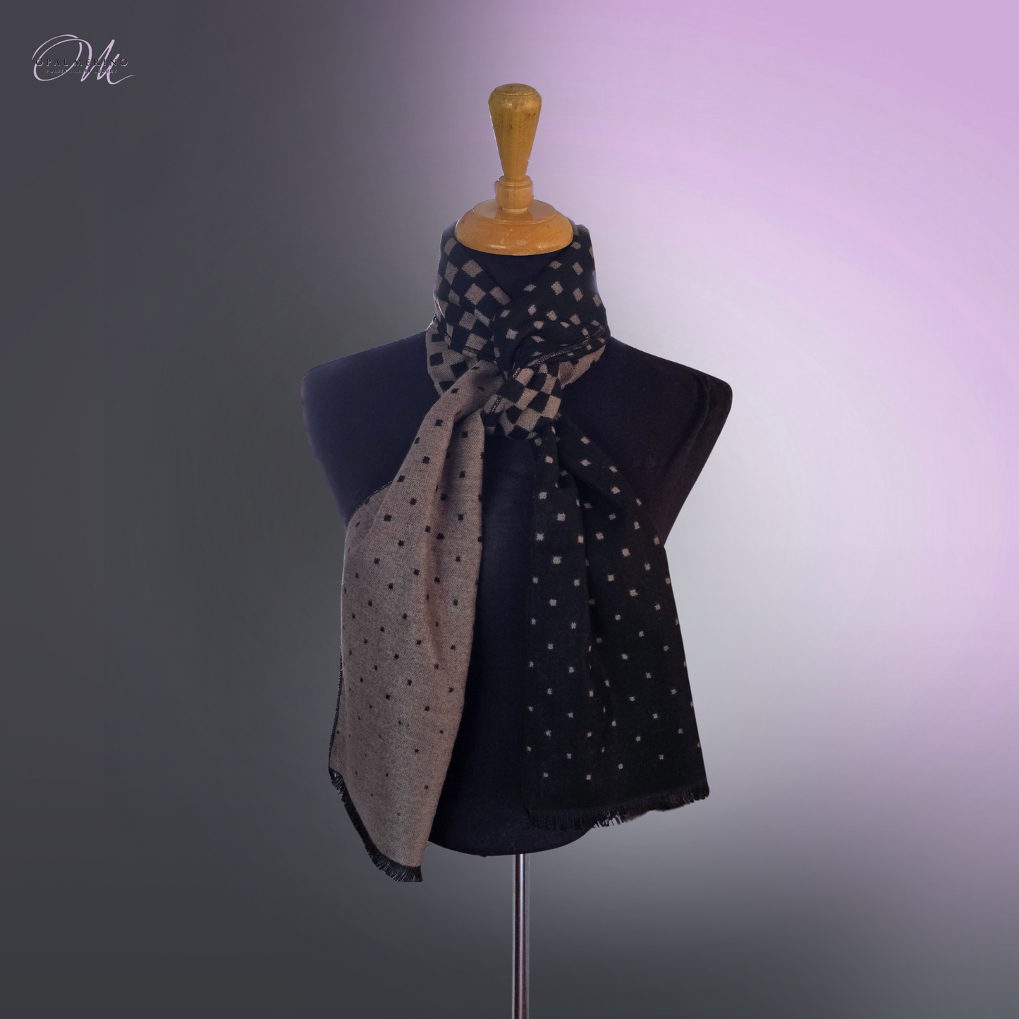 Merino Wool Modal Scarf Black