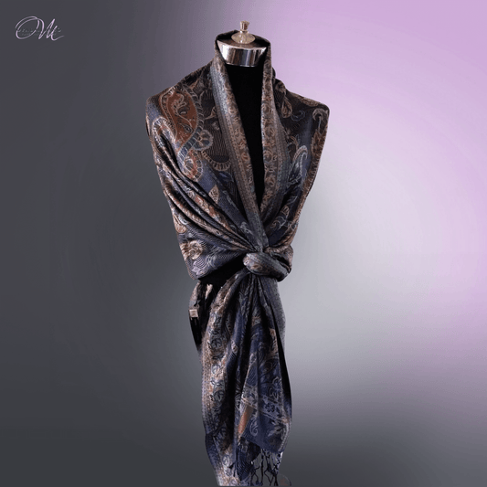 Royal Blue Pure Silk Shawl