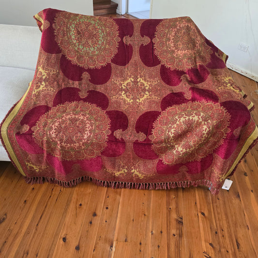 Merino Wool Blankets & Throws Sectional Maroon
