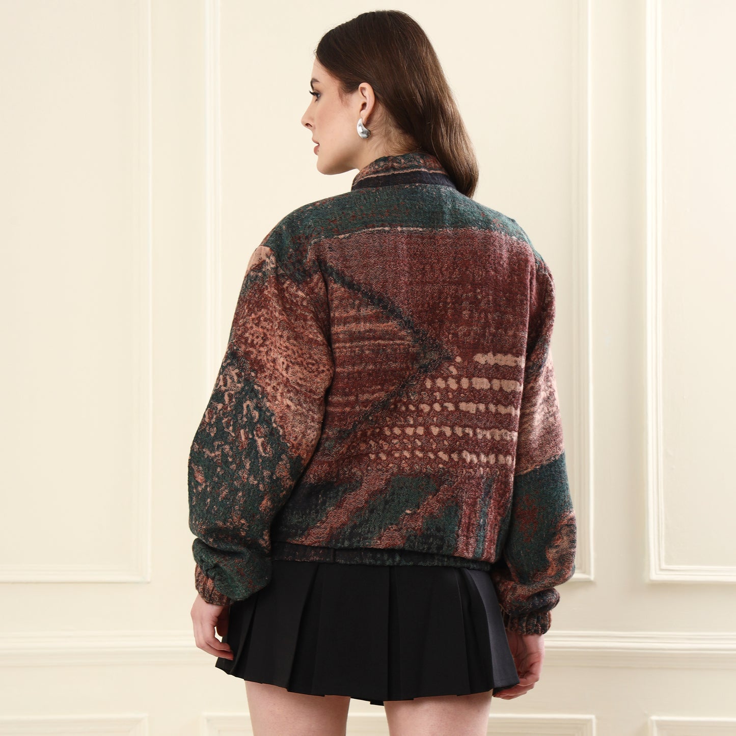 Merino Wool Bomber Jacket Green