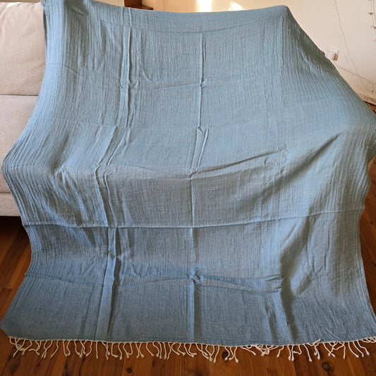 Merino Wool Blankets & Throws Baby Blue