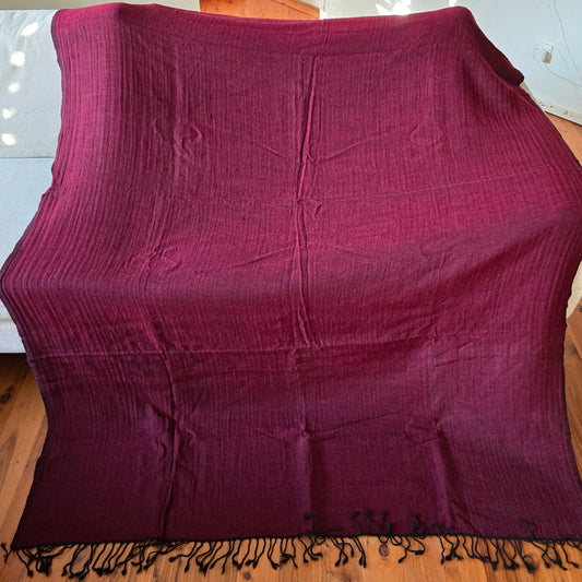 Merino Wool Blankets & Throws Maroon