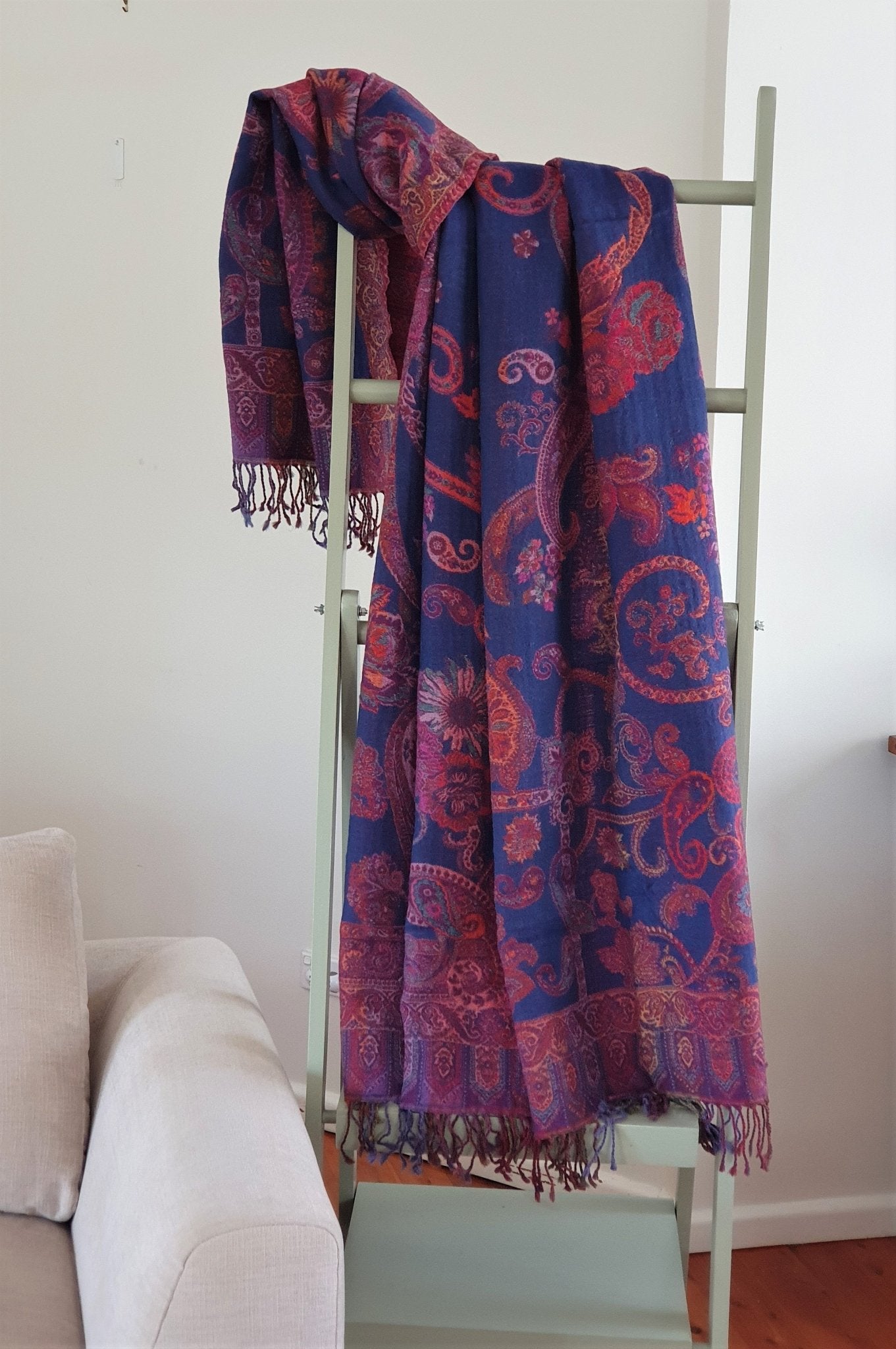 Merino Wool Blankets & Throws Blue Bouquet - Opal Merino