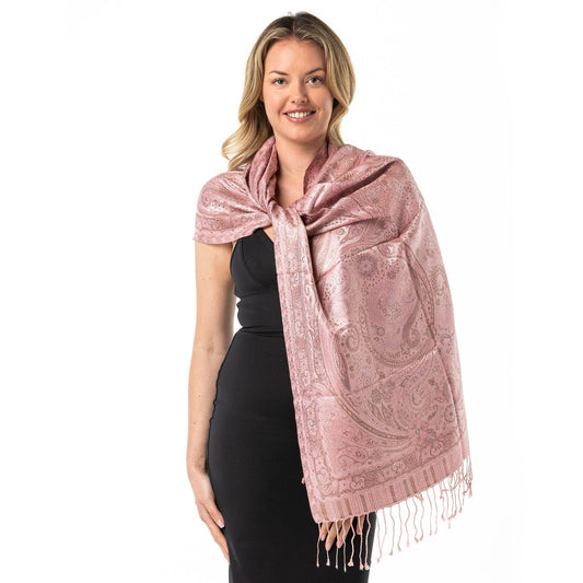 Mushroom Pink Pure Silk Shawl - Opal Merino