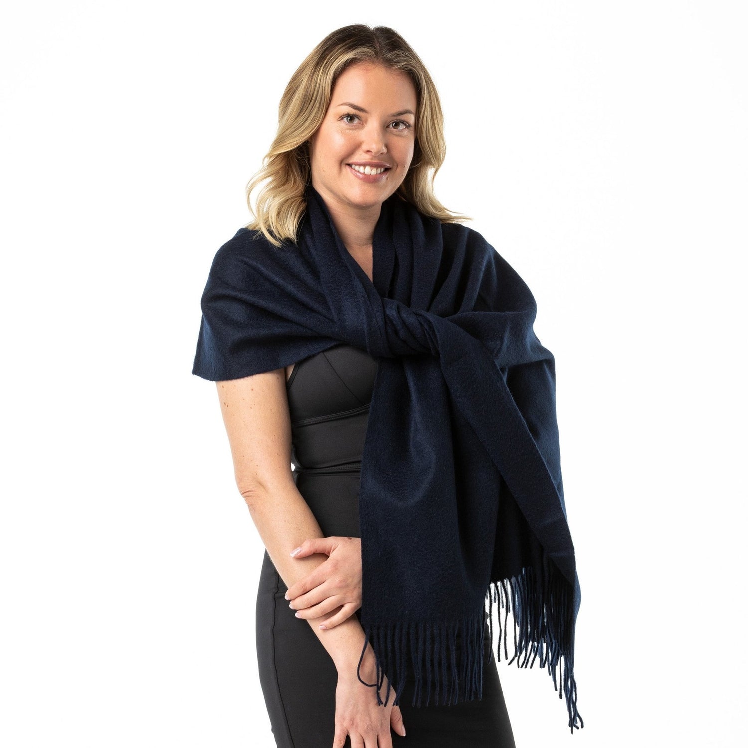 Navy Cashmere Shawl - Opal Merino